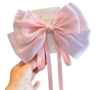 Mermaid Ji Pearlescent Satin Bow Hair Clip Women Summer Sweet Ribbon Spring Fairy Accessories(Color5)