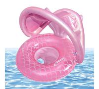 Mermaid Kids Swimming Pool Floats - Swim Ring Kids Canopy, Fun Float Toys with Sun Protection, Boys & Girls Water Play, Home Outdoor Lake River Accessory, Backyard Bath for Summer