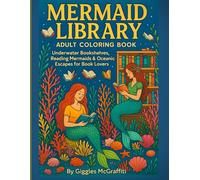 Mermaid Library Adult Coloring Book: Underwater Bookshelves, Reading Mermaids & Oceanic Escapes for Book Lovers: Underwater Bookshelves, Reading Mermaids & Oceanic Escapes for Book Lovers
