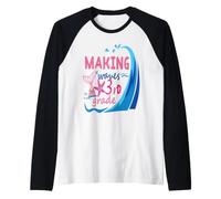 Mermaid Making Waves in 3rd Grade Girls Back to School Day Camiseta Manga Raglan