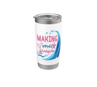 Mermaid Making Waves in Kindergarten Girl Back to School Day Vaso térmico de acero inoxidable de doble pared