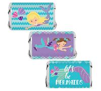 Mermaid Party Mini Candy Bar Wrappers - 45 pegatinas