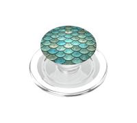 Mermaid Phone Grip Teal Blue Mermaid Scales Wave Ocean Theme PopSockets PopGrip para MagSafe