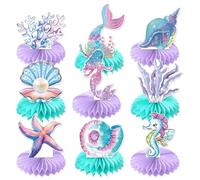 Mermaid Table Decorations - Underwater Themed Honeycomb Mermaid Party Supplies Table Decoration, Marine Creature Birthday Decor,for Home Birthday Event Bridal Shower Kids Girls