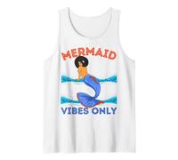 Mermaid Vibes Only Black Girl Magic Melanin para Mujeres y niñas, diversión Camiseta sin Mangas