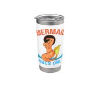 Mermaid Vibes Only Black Girl Magic Melanin para mujeres y niñas, diversión Vaso térmico de acero inoxidable de doble pared