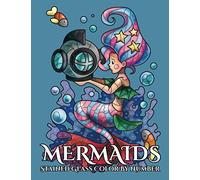MERMAIDS Stained Glass Color By Number