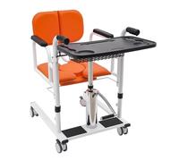 Mermajestic Ayuda de transferencia multifuncional para personas mayores, altura regulable de 16 a 25 pulgadas, 4 ruedas universales con frenos, incluye mesa y orinal portátil, capacidad de carga de