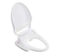 Mermajestic Smart Bidet - Asiento de inodoro eléctrico con boquilla, con agua caliente y secadora, asiento de inodoro con calefacción, luz nocturna LED, función de lavado, para inodoros en forma de V