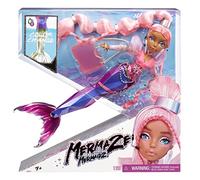 MERMAZE MERMAIDZ - HARMONIQUE - Muñeca de Moda Sirena con Cola Que Cambia de Color en Agua Tibia y Pelo Rosa Claro - Incluye Vestido y Accesorios - Articulada, Puede posar - Coleccionable - 4+ años
