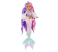 MERMAZE MERMAIDZ - KISHIKO - Muñeca de Moda Sirena con Cola Que Cambia de Color en Agua Helada y Pelo Rosa y Morado- Incluye Vestido y Accesorios - Articulada, Puede posar - Coleccionable - 4+ años