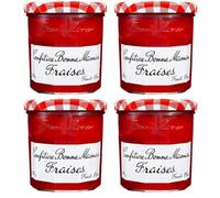 Mermelada de Fresas 320g - Juego de 4 tarros - Receta auténtica - Frutas al horno en caldero - Desayuno & Pastelería casera
