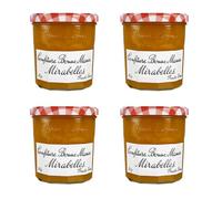 Mermelada de Mirabelles 370g - Juego de 4 tarros - Receta casera auténtica - Frutas cocidas en caldero - Ideal Desayuno & Pastelería