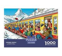 Mermelada de Tren de la Jungfrau Suiza Puzzle De Madera Impermeable Puzzles De 1000 Piezas para Adultos Imposible Rompecabezas Juegos Desafiantes