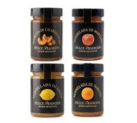 Mermelada Dulce Tradición. Elaboración artesanal. Pack de 4 sabores. Calabaza Asada, Limón, Naranja y Manzana. 63% de fruta fresca de temporada. Sin conservantes, ni colorantes.