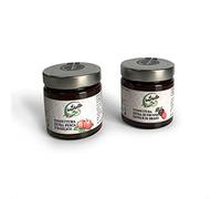 Mermeladas Extra de Ciruela y Melocotón y Albahaca Al Boschetto, 100% natural, MadeinItaly, Km0, 2 botes de 200 gr cada uno. Toppings ideales para helados, cheesecakes y quesos.