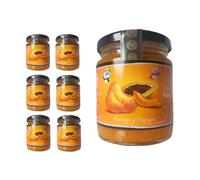 Mermeladas Natural , Sin Gluten, 210 Gr, Ver Sabores - Pack 4 - 6 - 8 Unidades . Esencia Andalusí (Papaya con Naranja, 6 Unidades)