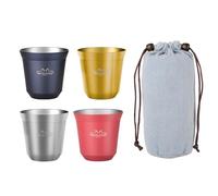 MERMOO YILAN Vasos de chupito de acero inoxidable de 80 ml, aislados, colores mezclados, para 2 tragos de espresso, con bolsa de almacenamiento, fácil de limpiar, duradero, perfecto para el hogar