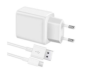 MEROM Cargador Quick Charge 3.0 18W Fuente de Alimentación, Type C para Samsung Galaxy S10 S10 E Huawei P20 Xiaomi Mi 9 Redmi Note 9S HTC 10 OnePlus 5 LG G5 G6 Cable Adaptador USB