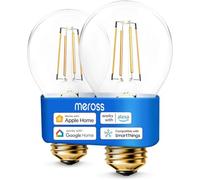meross Bombilla Inteligente Alexa E27 - Bombilla WiFi Regulable Vintage Edison 6W Equivalente a 60W Hue White Compatible con HomeKit Siri, Alexa, Google Assistant y SmartThings, Paquete 2