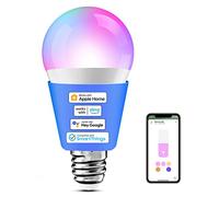 meross Bombilla LED Inteligente WiFi, Bombilla Multicolor RGBWW, 2700-6500 K, Compatible con Alexa, Google Home, 1 Pieza