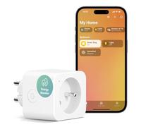 Meross Connected Socket (Tipo E), enchufe WiFi 16A Compatible con Apple HomeKit, Alexa y Google Home, enchufe inteligente con medición de energía, comando de voz y control remoto.