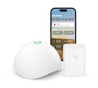 Meross Detector de Agua Inteligente(HUB Incluida) , Sensor Fugas de Agua WiFi IP67 y 60 dB, Mini Detector de Agua para Cocina, baño y Sótano, Compatible con Apple HomeKit
