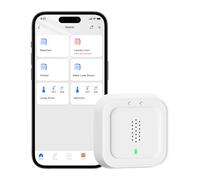 Meross Detector de Agua Inteligente | Requiere Hub | Detector de Fugas de Agua IP66 y 100 dB | Smart Detector de Agua para cocinas, baños, sótanos | Compatible con Apple Home, Alexa y Google | 2,4GHz