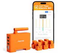Meross EM06P Contador Inteligente Trifásico, Medidor de Energía Wi-Fi 6 Canales para Paneles Solares, Fotovoltaico, Home Assistant, Cero Inyección, Monitoreo en Tiempo Real, Cloud Gratuito