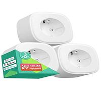Meross Enchufe Inteligente con Control Remoto, Compatible con Alexa, Google Assistant y SmartThings, Wi-Fi Smart Plug 16A 3840W. Paquete de 3, Blanco