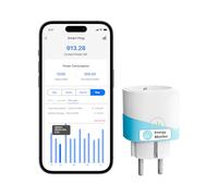 Meross Enchufe Inteligente con Monitor de Energía 16A con Mide el Consumo, WiFi Enchufe Alexa con Control Remoto y por Voz, Temporizador, Smart Plug Compatible con Alexa, Google Home y SmartThings