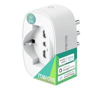 Meross Enchufe inteligente italiano, enchufe WiFi con monitoreo de consumo, enchufe inteligente 16 A, función temporizador, compatible con Alexa, Google Home y SmartThings, control por voz y remoto,