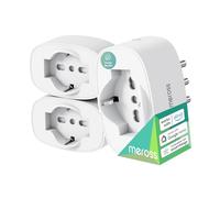 Meross Enchufe inteligente italiano, enchufe WiFi (Type C, F, L) con monitoreo de consumo, enchufe inteligente 16 A, compatible con Alexa, Google Home y SmartThings, control por voz y remoto, 3840 W