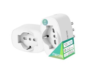 Meross Enchufe inteligente italiano, enchufe WiFi (Type C, F, L) con monitoreo de consumo, enchufe inteligente 16 A, compatible con Alexa, Google Home y SmartThings, control por voz y remoto, 3840 W