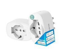 Meross Enchufe WiFi italiano, con monitoreo de energía,2 unidades | enchufe inteligente compatible con Apple HomeKit, Alexa y Google Home, control remoto(Type C, F, L), 3840 W, 16 A, 2,4 GHz