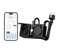 Meross Exteiror Enchufe Inteligente con Mide Consumo, WiFi Enchufe 16A Mide Producción de Paneles Solares, Soporte para Alexa, Apple Home y Google Home, IP44, con 1,5m Cable