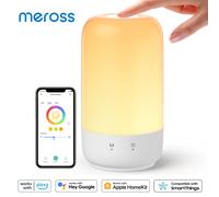 Meross HomeKit-Lámpara de mesa inteligente con Wi-Fi, RGBWW, Control táctil regulable, luz nocturna junto a la cama, compatible con Alexa, Google Home, SmartThings EU Version