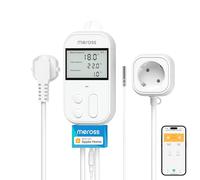 Meross Inteligente Enchufe Termostato con Sonda, 16A WiFi Controlador de Temperatura Digital para Acuarios, Incubación, Plantas de Invernadero, Compatible con Apple HomeKit, Alexa y Google Home