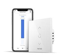Meross Interruptor de Cortina, Interruptor de Persianas LED Inteligentes WiFi (Necesita Cable Neutro) Compatible con Alexa y Google Assistant, Control por Porcentaje, 2.4GHz