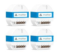 Meross Interruptor de Luz Inteligente Matter (Neutro Necesario) - Monitorea el Consumo de Energía y Matter Simple Setup (MSS), Interruptor WiFi Compatible con Apple Home, Alexa y Google Home, 4 Piezas