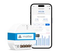 Meross Interruptor de Luz Inteligente Matter (Neutro Necesario) - Monitorea el Consumo de Energía y Matter Simple Setup (MSS), Interruptor WiFi Compatible con Apple Home, Alexa y Google Home