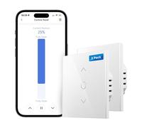 Meross Interruptor Persiana WiFi, Interruptor de Cortina LED Inteligentes WiFi, Compatible con Alexa y Google Assistant, Control por Porcentaje, 2,4 GHz, 2 Piezas (Necesita Cable Neutro)