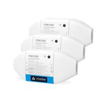 Meross Interruptor Inteligente Matter con Consumo de Energía, Pack de 3 | Interruptor WiFi con Control Remoto, Compatible con Alexa, Home Assistant y Google Home, Matter Simple Setup (MSS), Control V