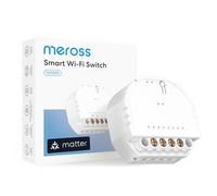 Meross Interruptor Inteligente Matter para Caja Empotrada 60mm, Cable Neutro Requerido, Control de Luz y Monitoreo Consumo Eléctrico, Compatible con Apple HomeKit, Alexa, Google Home y Home Assistant