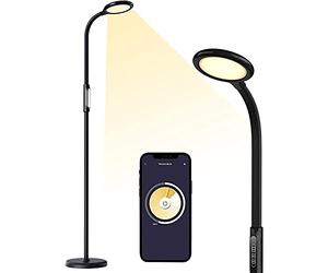 meross Lámpara de Pie LED Compatible con Apple HomeKit, Siri, Alexa y Google Home, Lámpara de Pie Desmontable 360°2700-6000K Regulable Control Remoto para Dormitorio (MSL610HK)