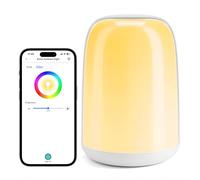 meross Lámparas de Mesita de Noche, Luz de Noche LED WiFi, Regulable RGBWW, Lámpara de Mesa con Temporizador, Adecuado para dormitorios y salones, Compatible con Apple HomeKit, Alexa y Google Home