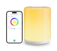 meross Lámparas de Mesita de Noche WiFi, Lámpara de Mesa LED, Táctil Regulable RGBWW, Lámpara de Noche Inteligente con Temporizador, Compatible con Apple HomeKit, Alexa y Google Home, 2024 Versión