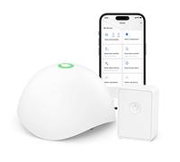 Meross Detector de Agua Inteligente, Sensor Fugas de Agua WiFi IP67 y 60 dB, Mini Detector de Agua para Cocina, baño y Sótano, Compatible con Apple HomeKit, (HUB Incluida)