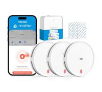 Meross Matter Detector De Humo Conectado, Alarma De Incendios WiFi Inteligente con Doble Sensor Óptico, Alarma De Fuego con Notificación App, Detectores De Humo, 33 mm, con Hub MSH450, 3 Unidades