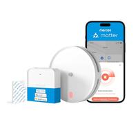 Meross Matter Detector De Humo Conectado con Notificación App, Alarma De Incendios WiFi Inteligente con Doble Sensor Óptico, Alarma De Fuego, Detector De Humos, 33 mm, con Hub MSH450, 1 Unidad